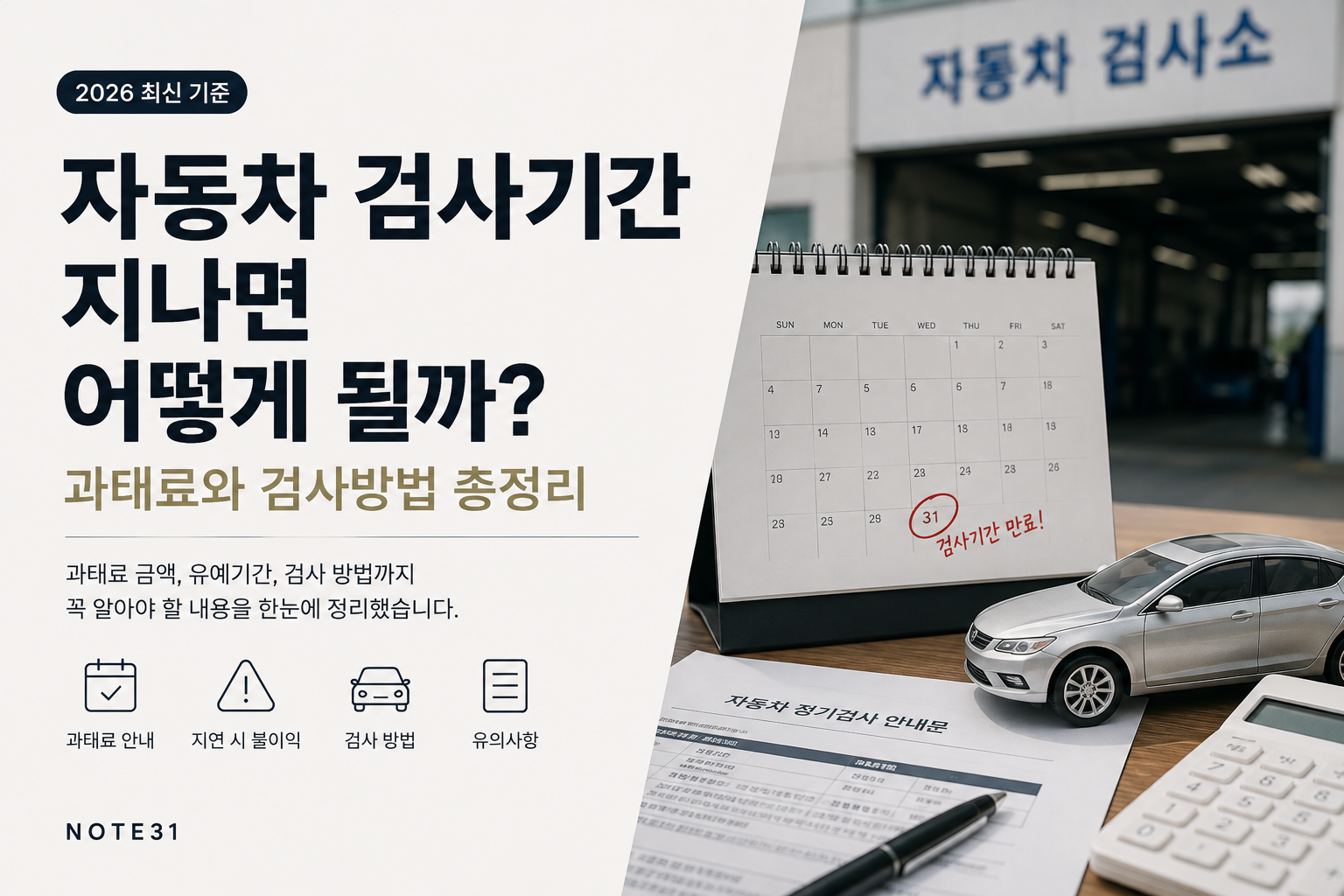 자동차 검사 기간 지나면 어떻게 될까? 과태료와 검사 방법 총정리