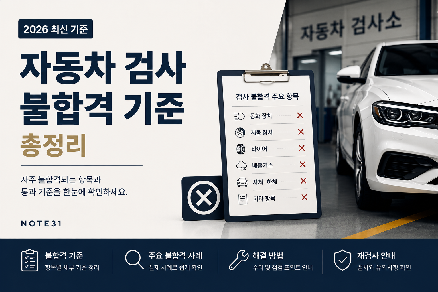 자동차 검사 불합격 기준 총정리|재검사 대상과 해결방법