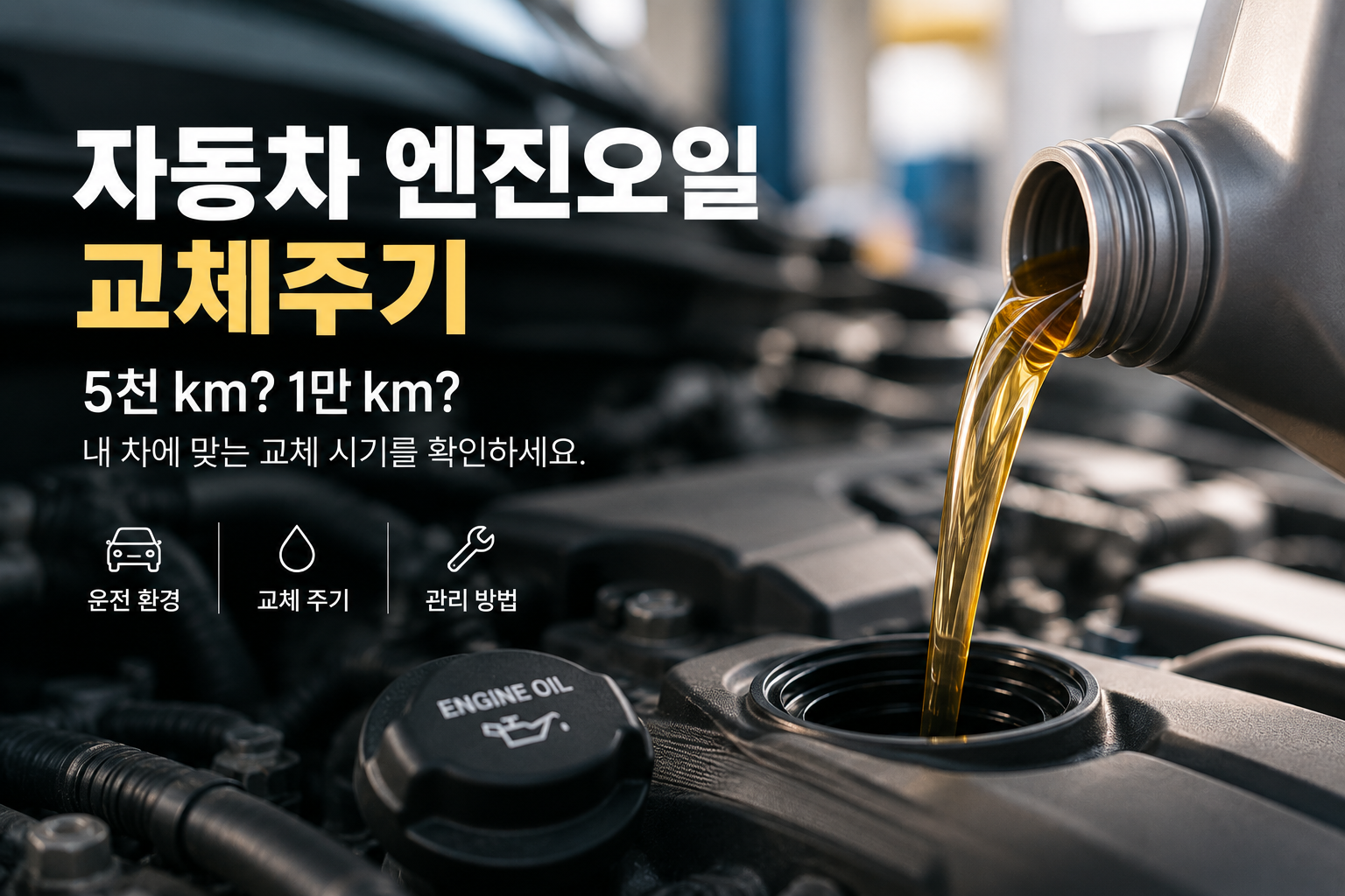 자동차 엔진오일 교체주기｜5천km·1만km 뭐가 맞을까?