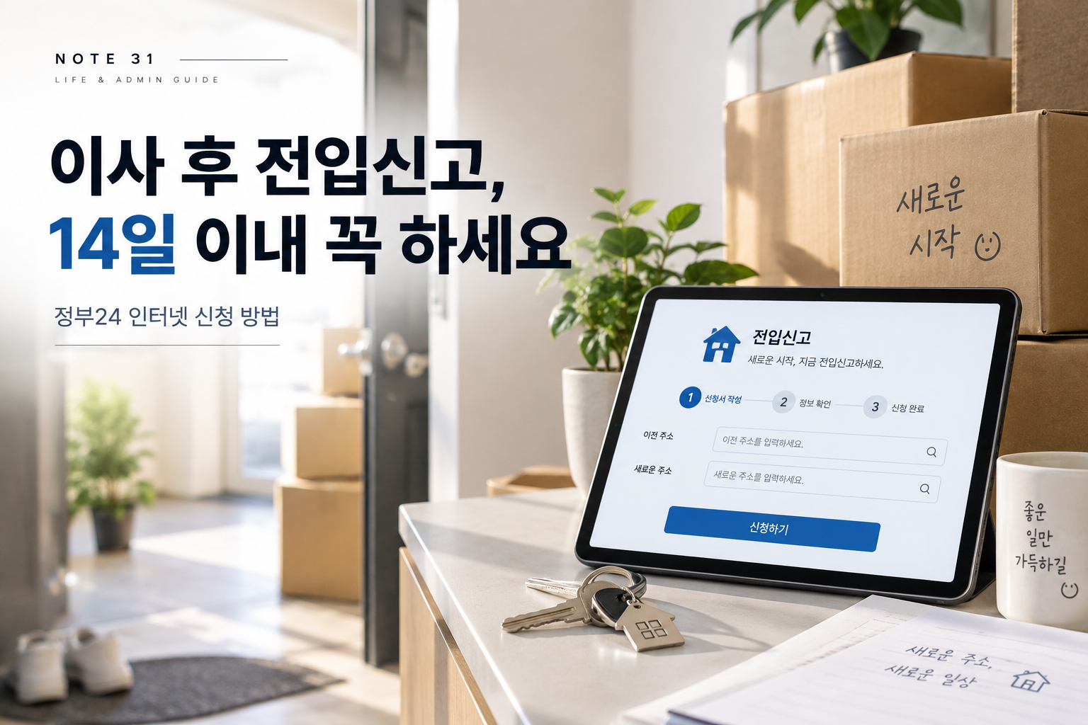 전입신고 인터넷 신청 방법｜준비물·처리기간·주의사항