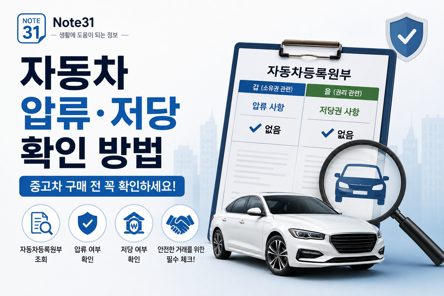 자동차 압류·저당 확인 방법｜중고차 구매 전 꼭 확인하세요